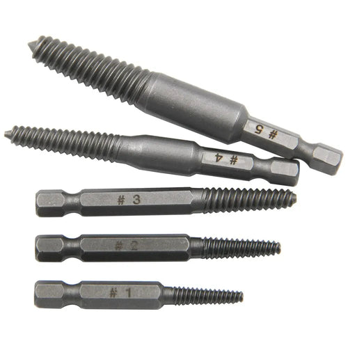 10-Piece Hex Shank Broken Screw Extractor Set for Electric Drills