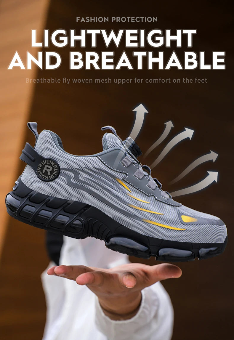Lightweight Steel Toe Work Shoes with Rotating Buckle - image 16