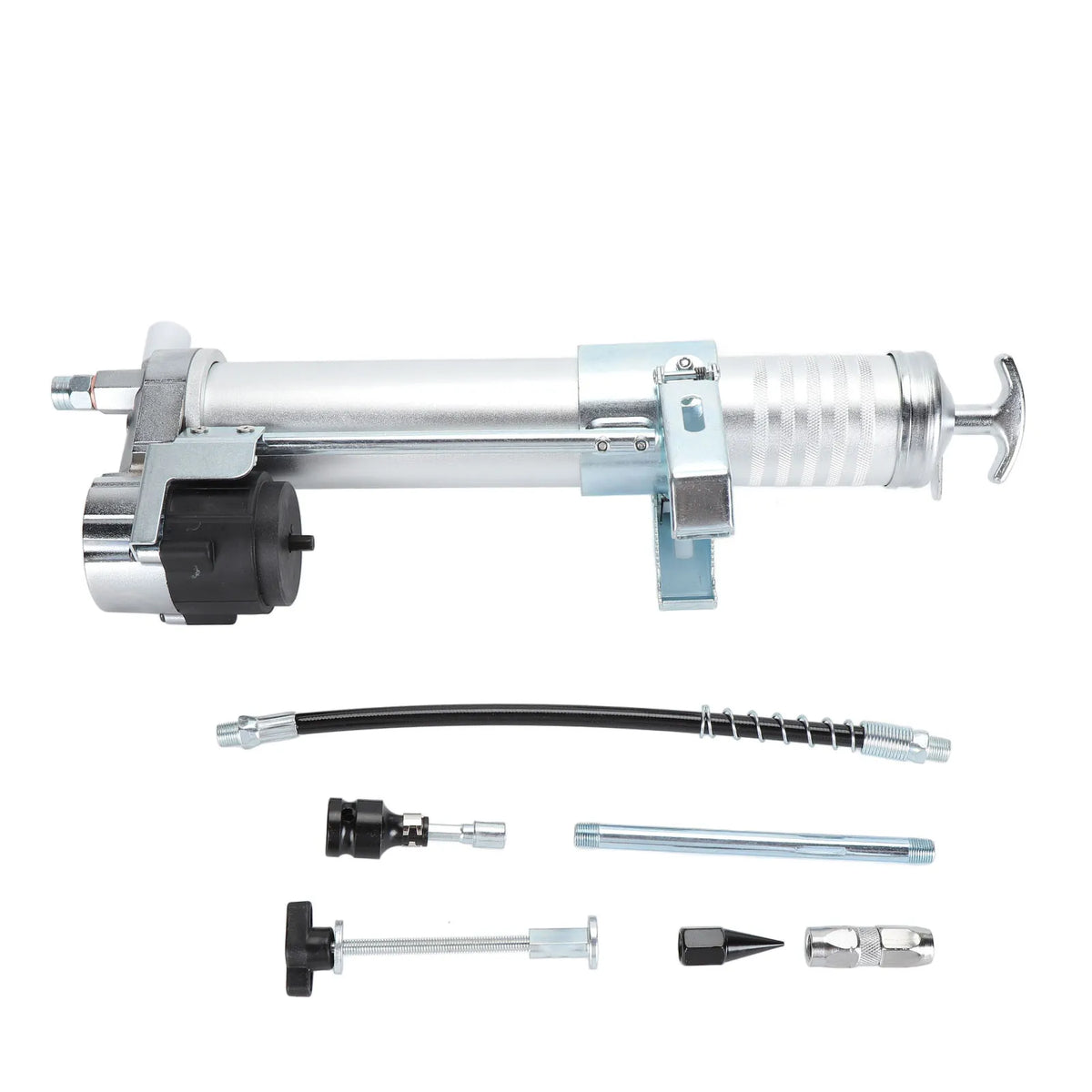Split Type Grease Gun Head Electric Drill to Grease Gun Adapter Attachment Kit 600CC Capacity 12000PSI Grease Gun Attachment