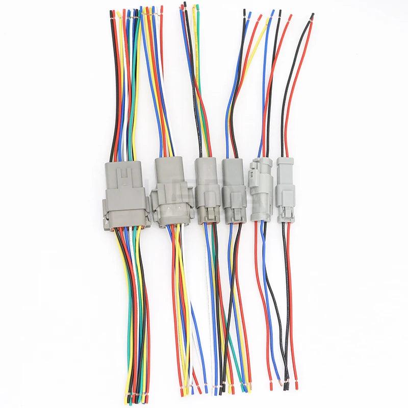 DT Style Waterproof Automotive Connector, Pre-Wired, 2 to 12 Pin