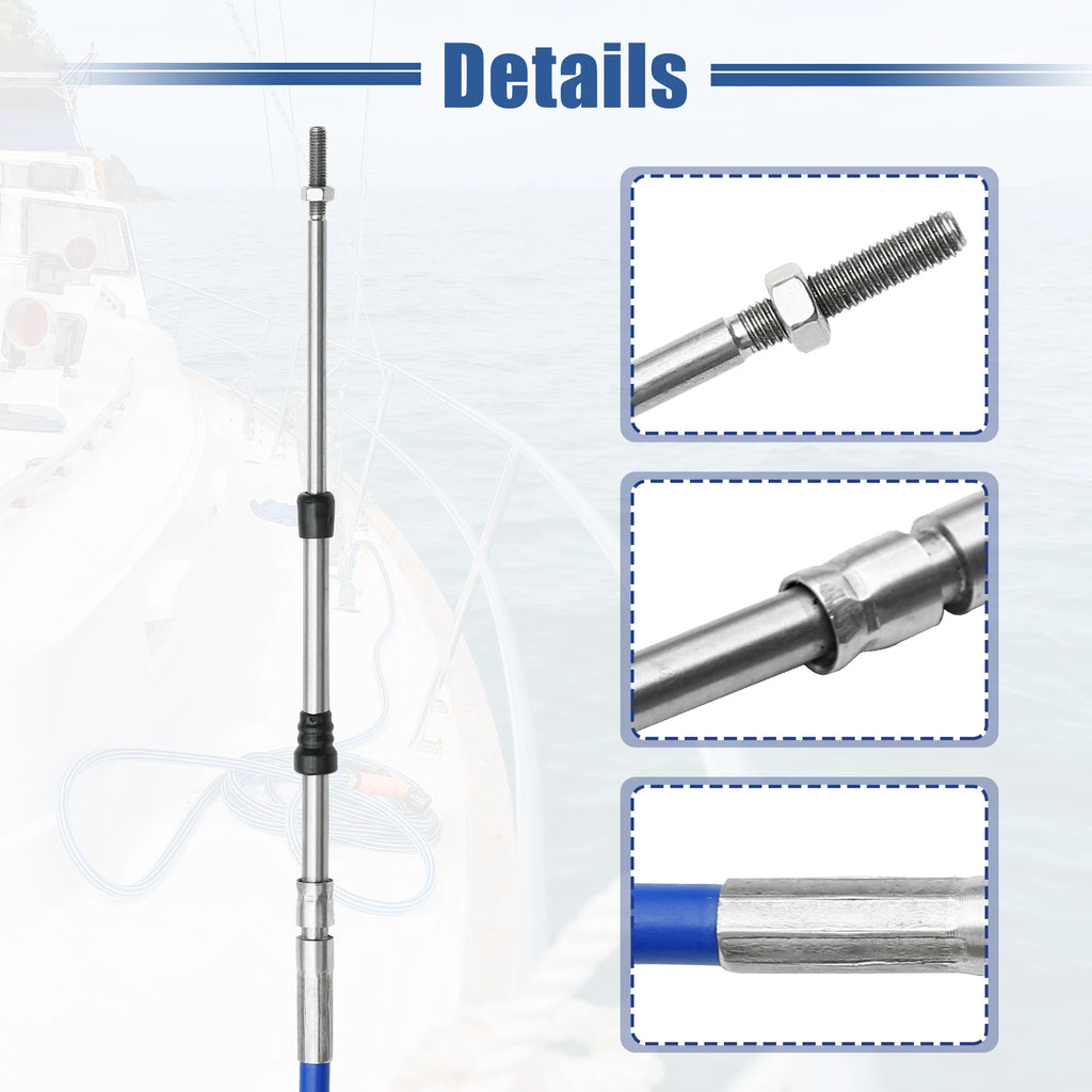 Marine Throttle and Shift Control Cable Pair for Outboard Motors