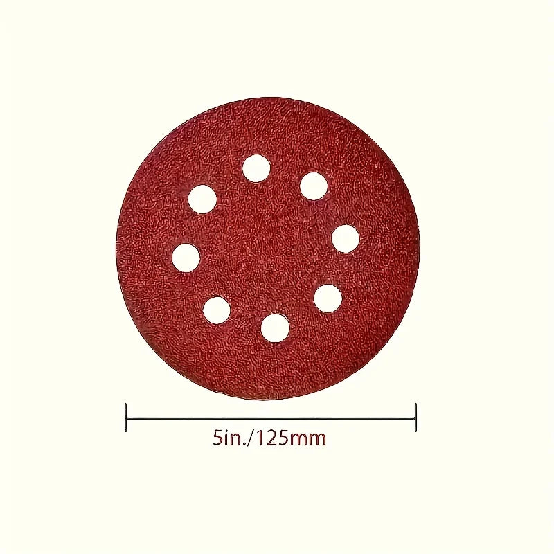100Pcs 5-Inch 8-Hole Sanding Discs 60-1000 Grit Sandpaper for Random Orbital Sander