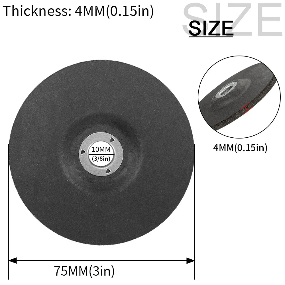 3" Angle Grinder Cutting Disc Metal Polishing Wheel Abrasive Grinding Wheel with 10mm Aperture for Angle Grinder Accessories