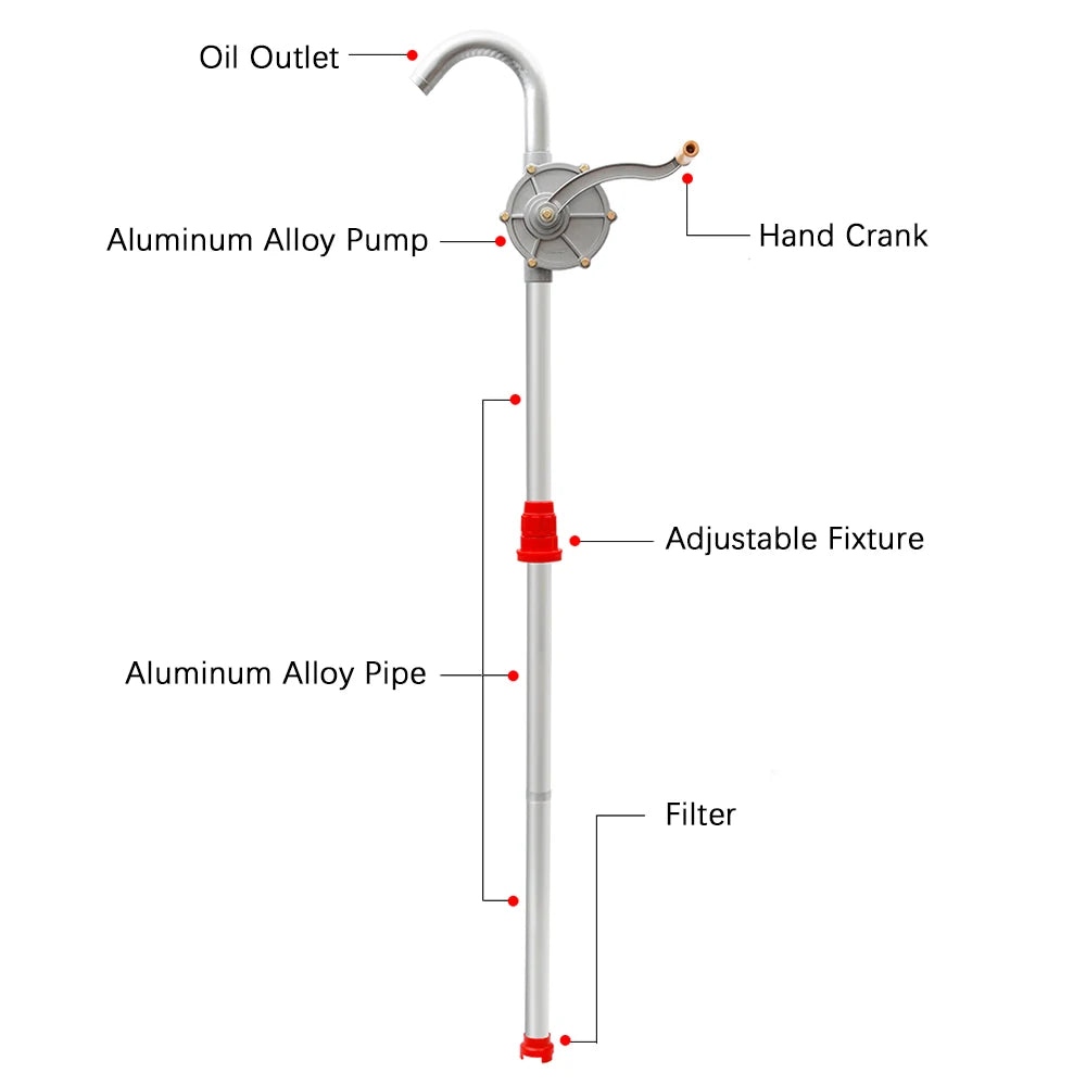 Manual Hand-Operated Fuel and Diesel Pump for 200L Oil Drum, Car and Truck