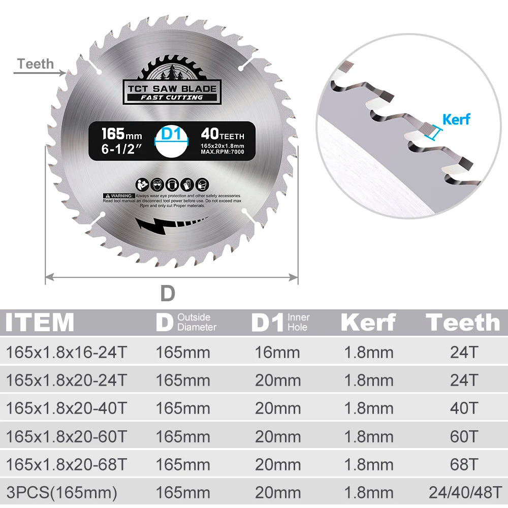 XCAN 165mm Carbide Circular Saw Blade for Precision Cutting - image 6