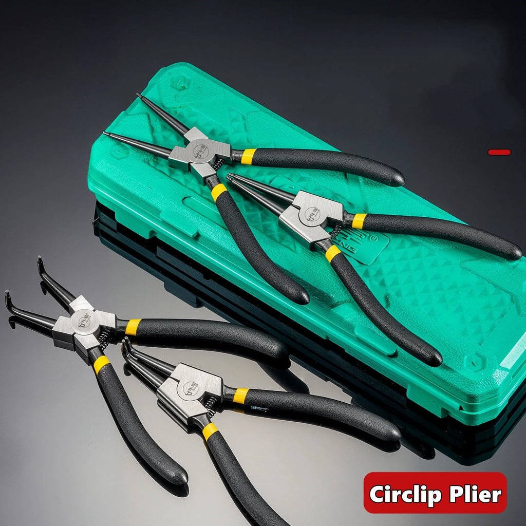 6/7 inch 4pcs/set Circlip Pliers,Needle Nose Pliers，Retaining Ring Pliers，for Removing Installing Puller Locking Rings Shafts