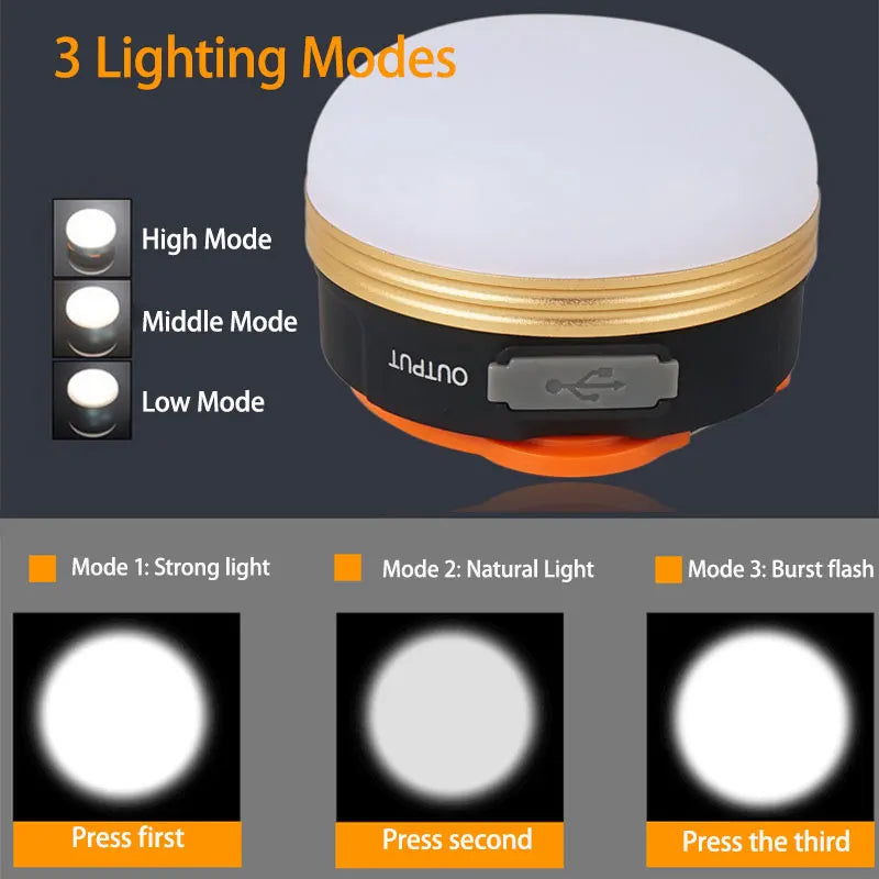 Portable LED Camping Lantern – 3 Modes with Magnet