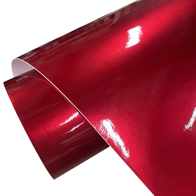 Self-Adhesive Metallic Red Glossy Vinyl Car Wrap Film - image 2