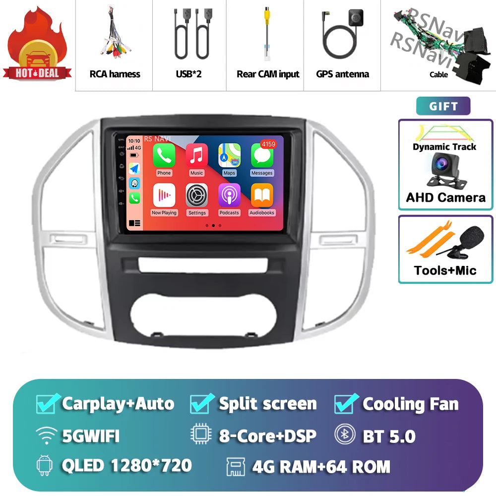 9" CarPlay Android Auto GPS Stereo for Mercedes Vito W447 - image 14