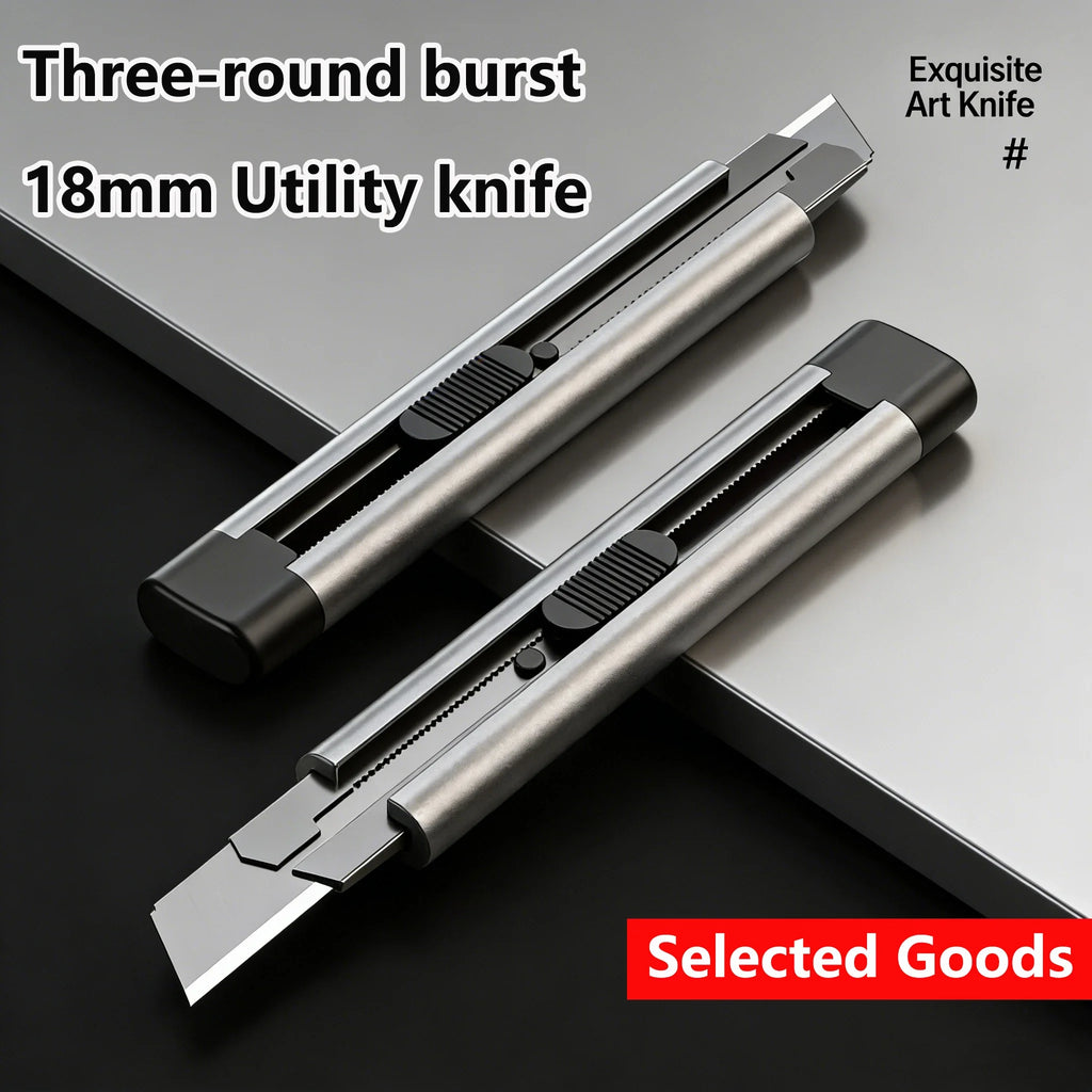 Large Stainless Steel Utility Knife - Heavy-Duty Cutter for Wallpaper, Unboxing, Crafts & Paper Cutting