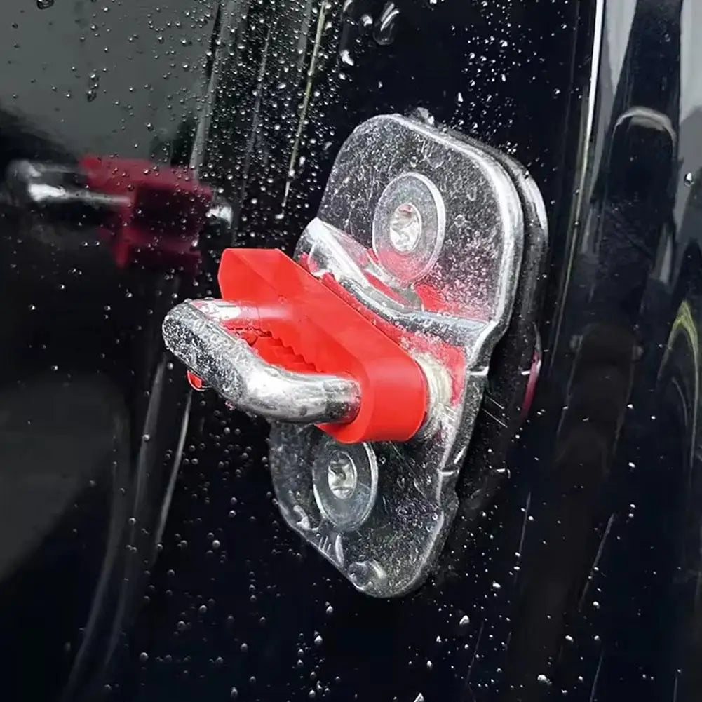 4pcs Car Door Lock Shock Absorber Silicone Cover Noise Reduction & Anti-Collision Pad, Universal Latch Protector for Auto Door