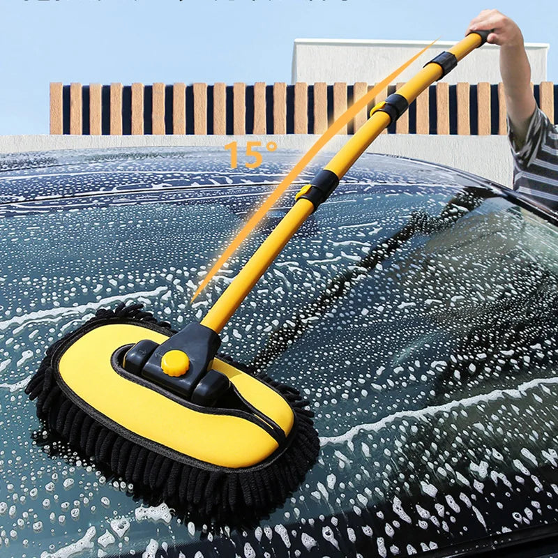 Car Wash Mop Cleaning Brush Telescoping Long Handle Cleaning Mop Retractable Bent Bar Car Wash Brush Car Cleaning Tools