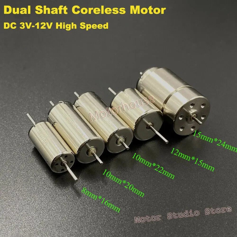 Mini Coreless Motor 6-12V DC 18,500 RPM High Speed for DIY RC