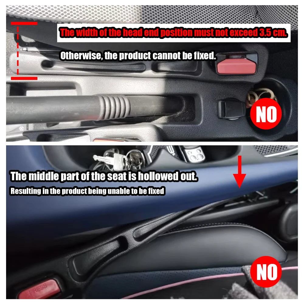 Car Seat Gap Filler with Dual Slots, Set of 2