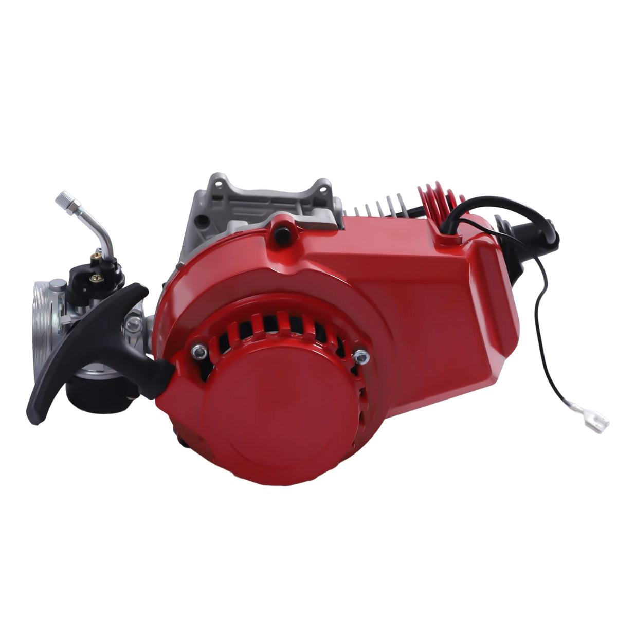 49cc 2-Stroke Pull Start Engine Kit with Throttle Cable and Grips, Red