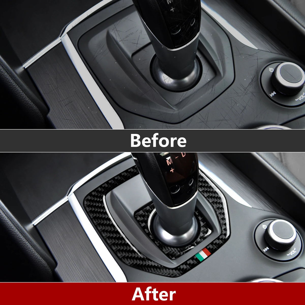 Carbon Fiber Interior Trim Stickers for Alfa Romeo Giulia and Stelvio