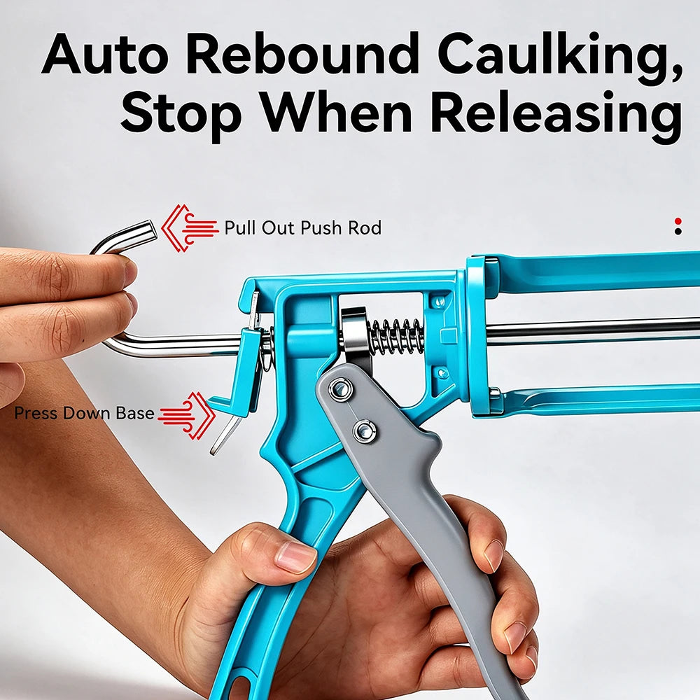 Manual Silicone Glass Glue Gun Skeleton Caulking Caulk Cartridge Skeleton Gun Caulking Applicator Tool Set For Doors Windows