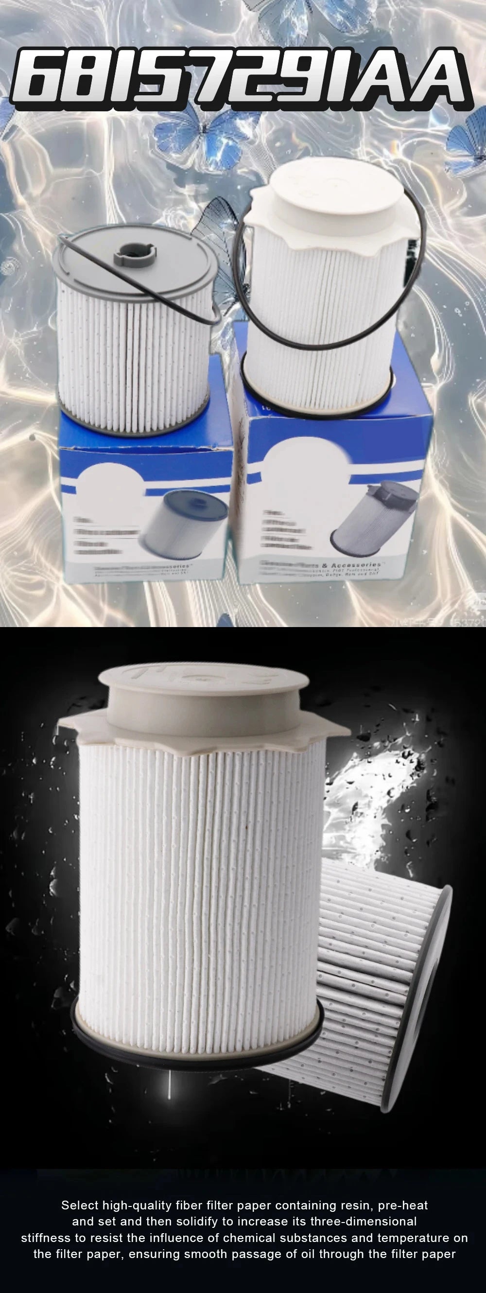 Fuel Filter Set 68157291AA 68436631AA Ram 6.7L Cummins Diesel - image 9