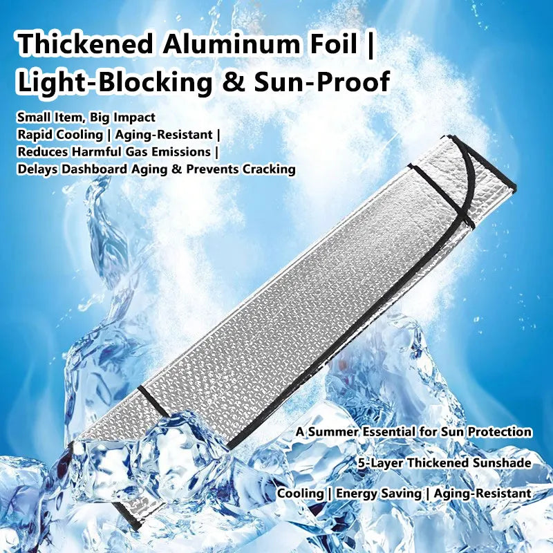 Foldable Windshield Sun Shade, 140 x 70 or 130 x 60 cm