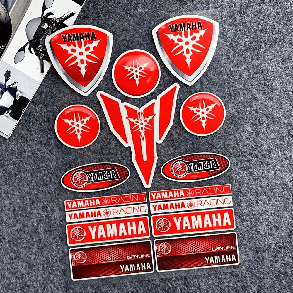 Reflective Racing-Style Motorcycle Sticker for Fuel Tank and Helmet