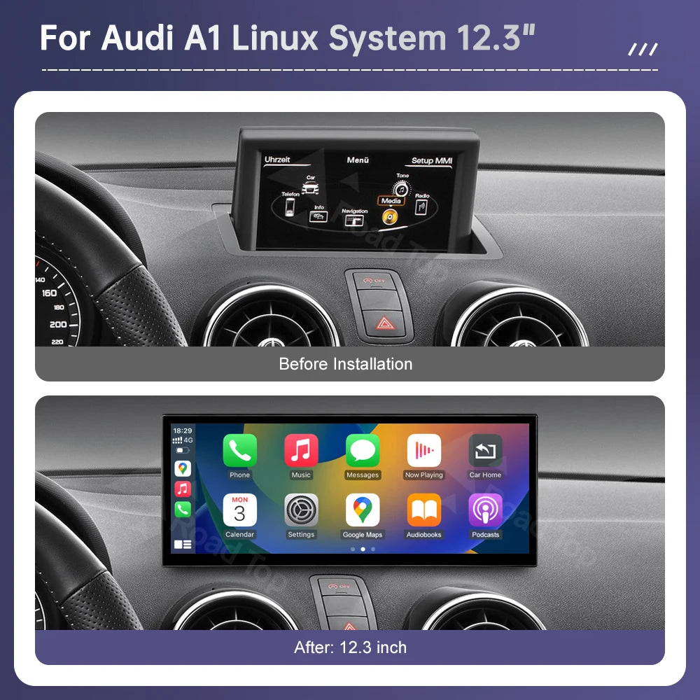 12.3" Touch Screen Multimedia Upgrade for Audi A1 2012-2018 - image 4