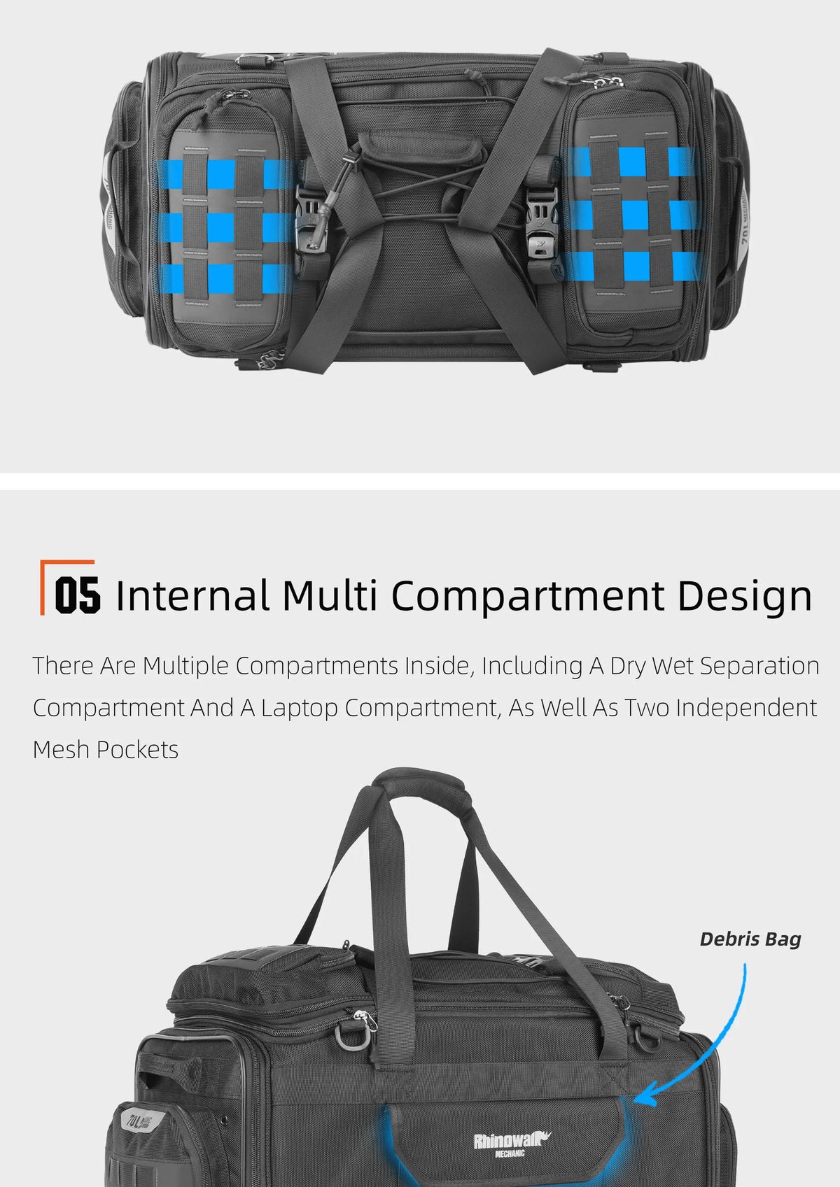 Rhinowalk 70L Magnetic Motorcycle Saddle Bag - image 17