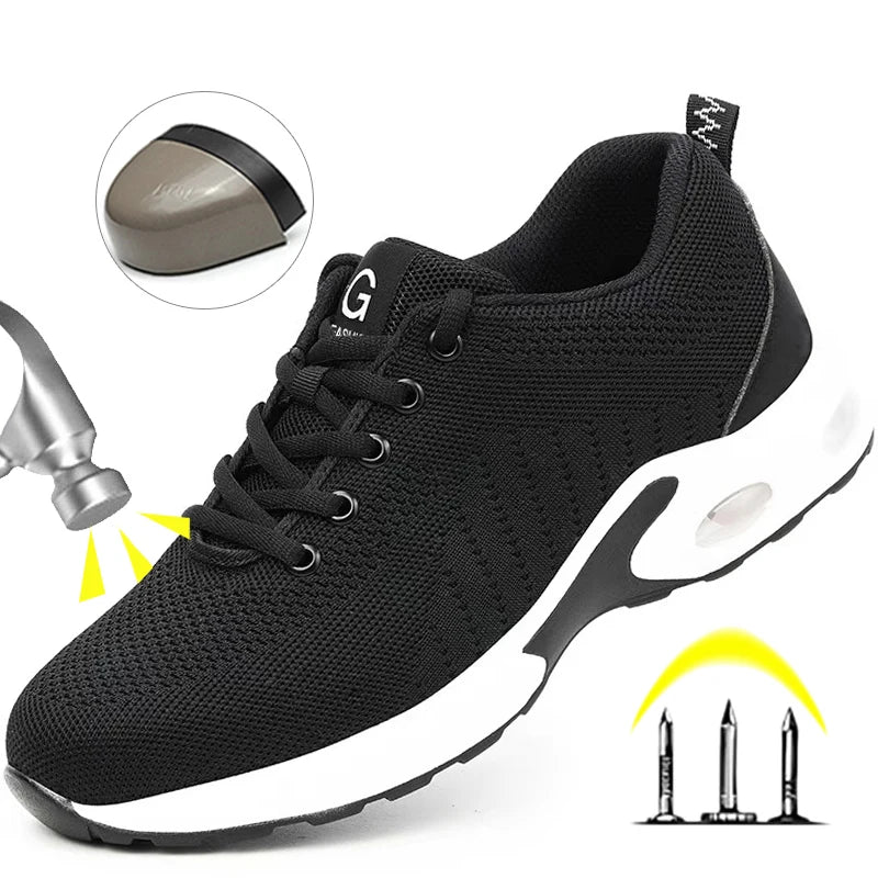 Steel Toe Work Safety Shoes Men Women Work Sneakers Breathable Lightweight Indestructible Shoes Men Safety Shoes Boots Male