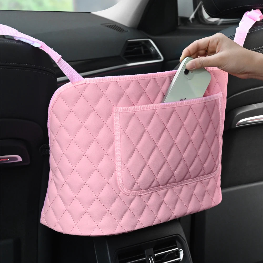 Large Car Middle Seat Storage Bag with Net Pocket