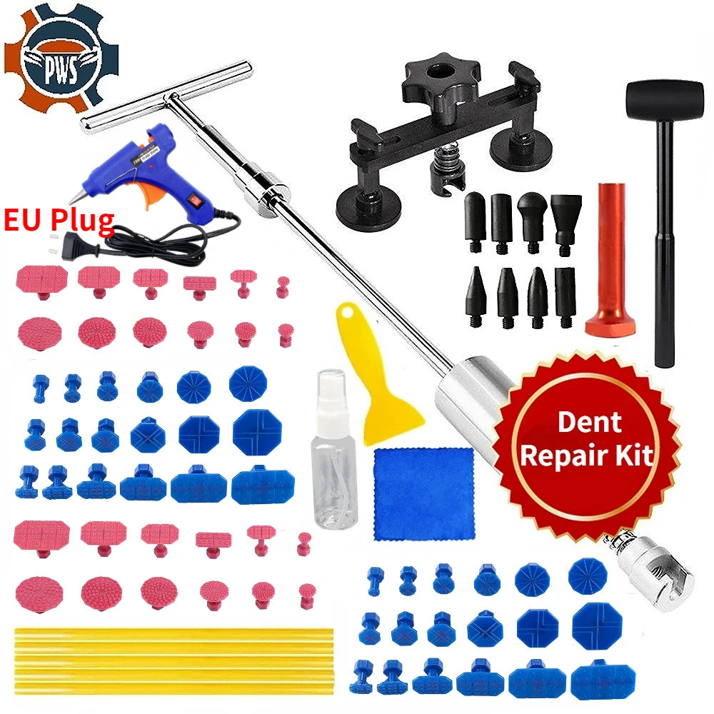 Paintless Dent Repair Kit with Glue Gun and Dent Pullers