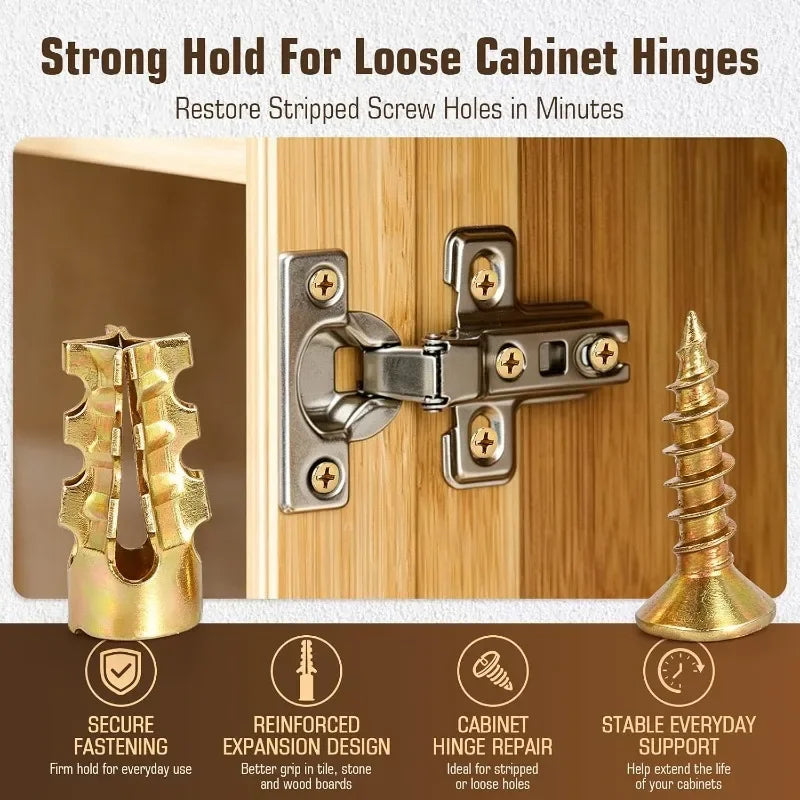 Hollow Wall Metal Anchors with Screws – Drywall & Concrete
