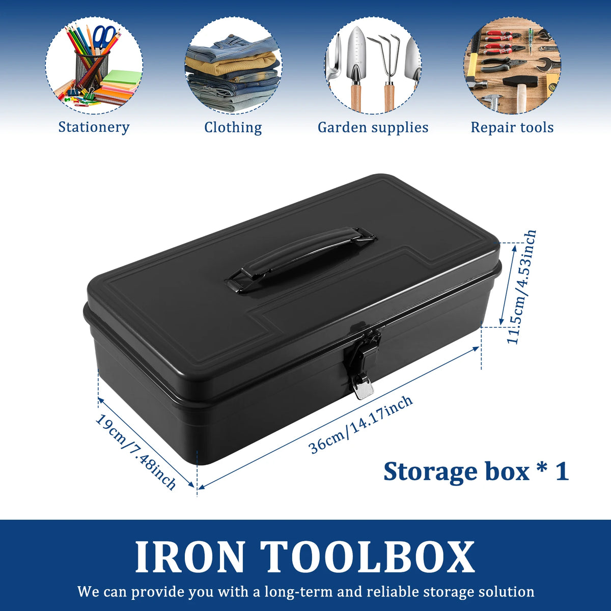 Iron Carrying Case Metal Tool Box Hardware Organizer for Electrician Carpenter Workshop