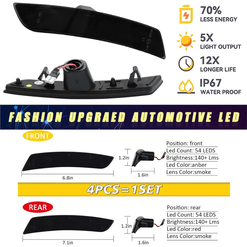 LED Side Marker Lights for 2016-2021 Chevy Camaro & Cadillac - image 5