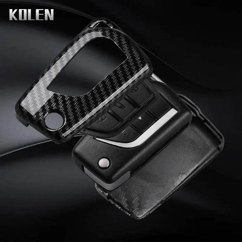 Carbon Fiber Style Key Fob Cover for Toyota Camry, RAV4, Aygo - image 5