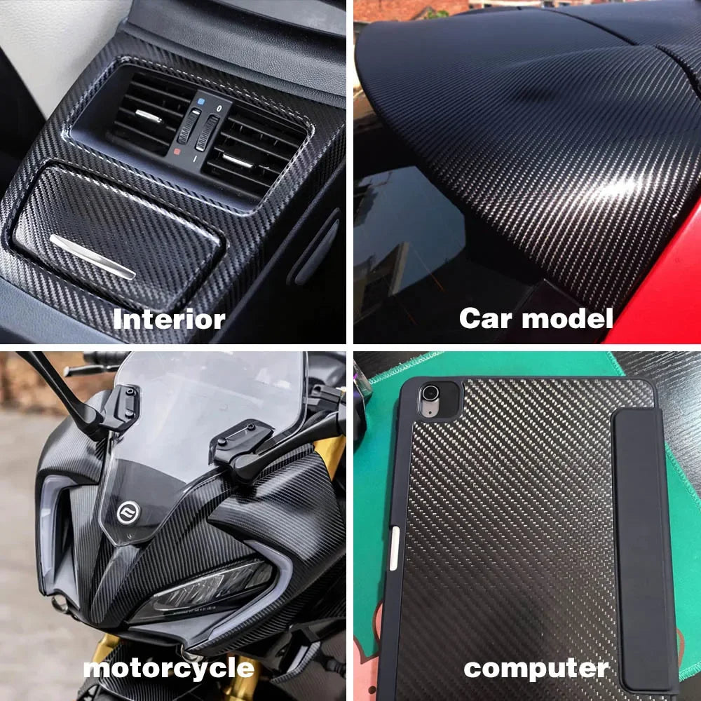 Carbon Fiber Vinyl Wrap Roll - Bubble-Free DIY Car Sticker & Laptop Skin - image 4