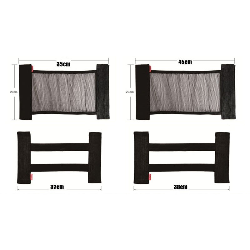 Elastic Trunk Straps and Mesh Net for Fire Extinguisher and Small Items