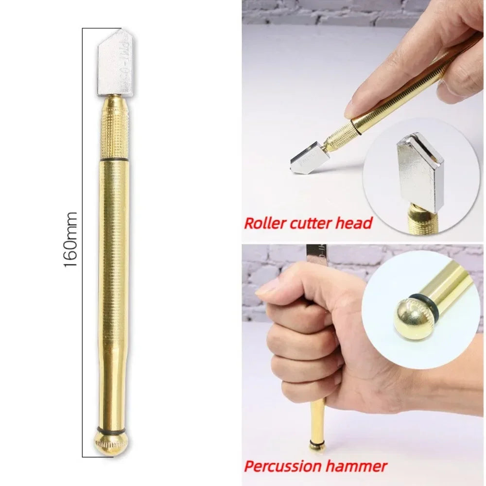 Portable Diamond Glass Cutting Tool 175mm Non Slip Handle Handheld Cutter for Tile Mineral Engraving Construction Projects