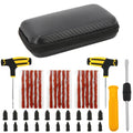 Universal Tubeless Tire Repair Kit - Emergency Puncture Tools W/Rubber T-Plugs for Car/Motorcycle On-Road Vacuum Seal