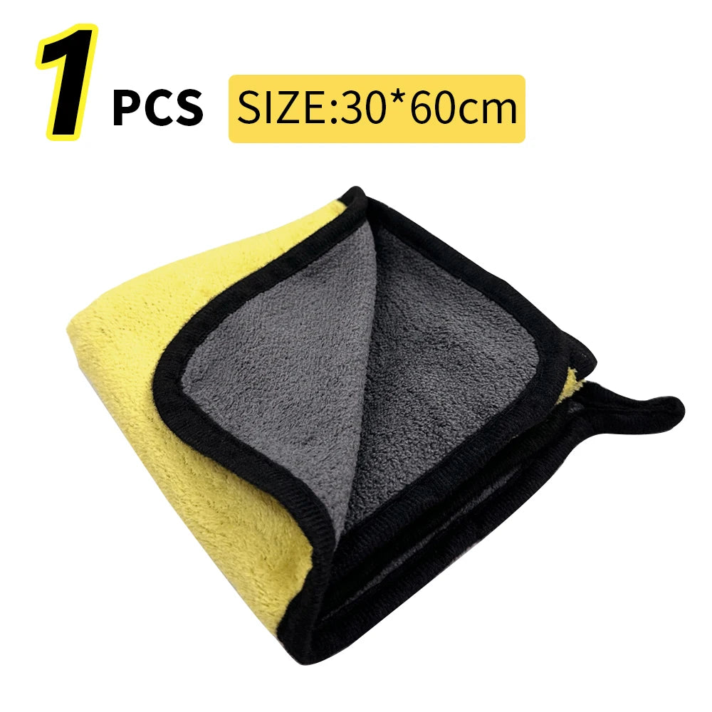 Microfiber Car Detailing & Drying Towel, 30x30cm or 30x60cm, Hemmed Edge