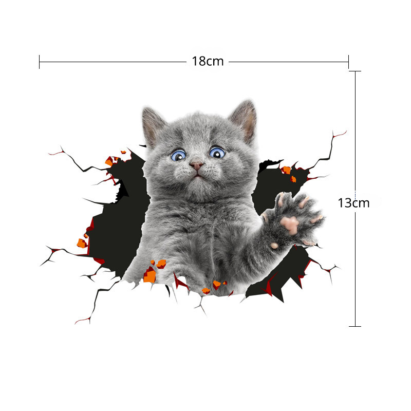 3D Peeking Cat Car Sticker, Funny Waterproof Vinyl Decal - view 4