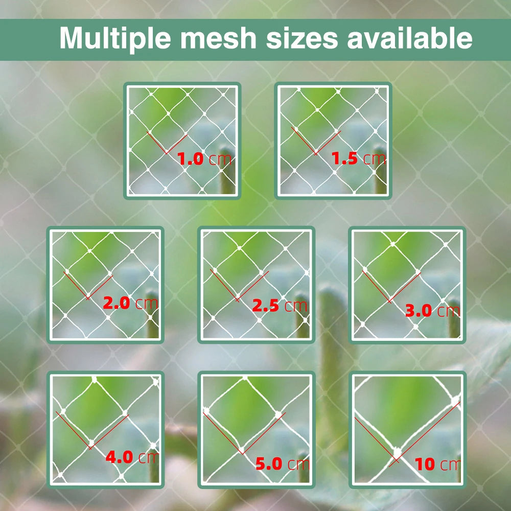 Extra-Strong Nylon Anti-Bird Garden Net – Reusable Plant Cover