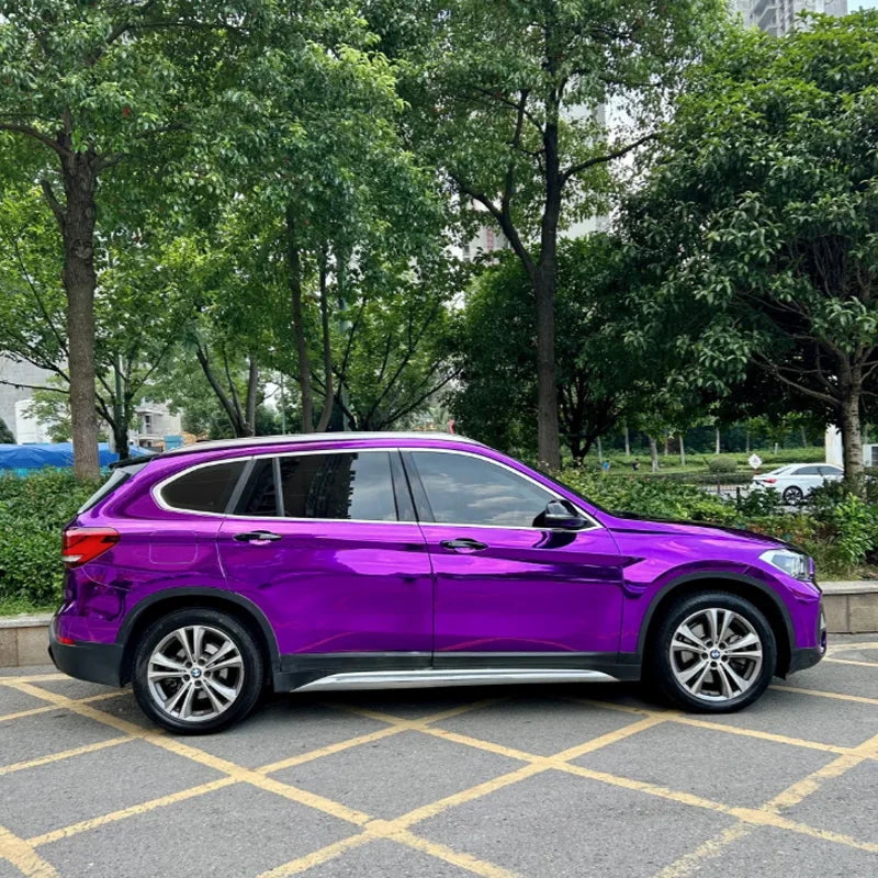 Purple Chrome Mirror Vinyl Wrap Film – Glossy Stretchable Car Decal - image 3