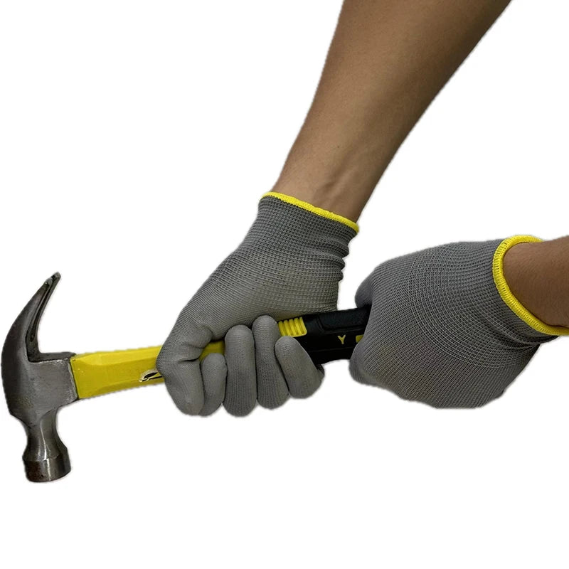 12/24/36 Pairs of Nitrile Safety Work Gloves PU Coated, Palm Coated Mechanical Work Gloves and PU Gloves, for Men and Women