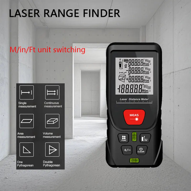 Laser Distance Meter 50M/100M/120M/150M/200M Digital Tape Measure Precision Rangefinder With Distance/area/volume