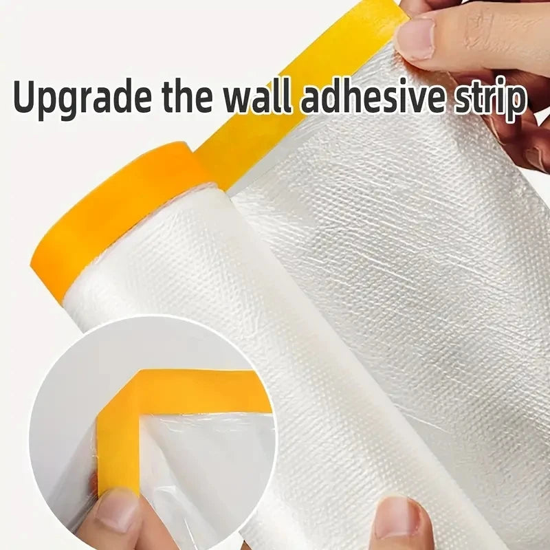 Pre-Taped Masking Film Protection PE Covering Cloth Tape for Living Room Furniture Dust-proof Spray Paint Automobile Painting