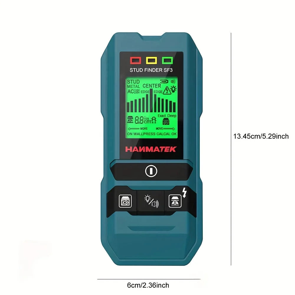 HANMATEK SF3 Stud Finder Wall Scanner Detector Tool for The Center Edge of Metal, Studs, AC Wire, Pipe