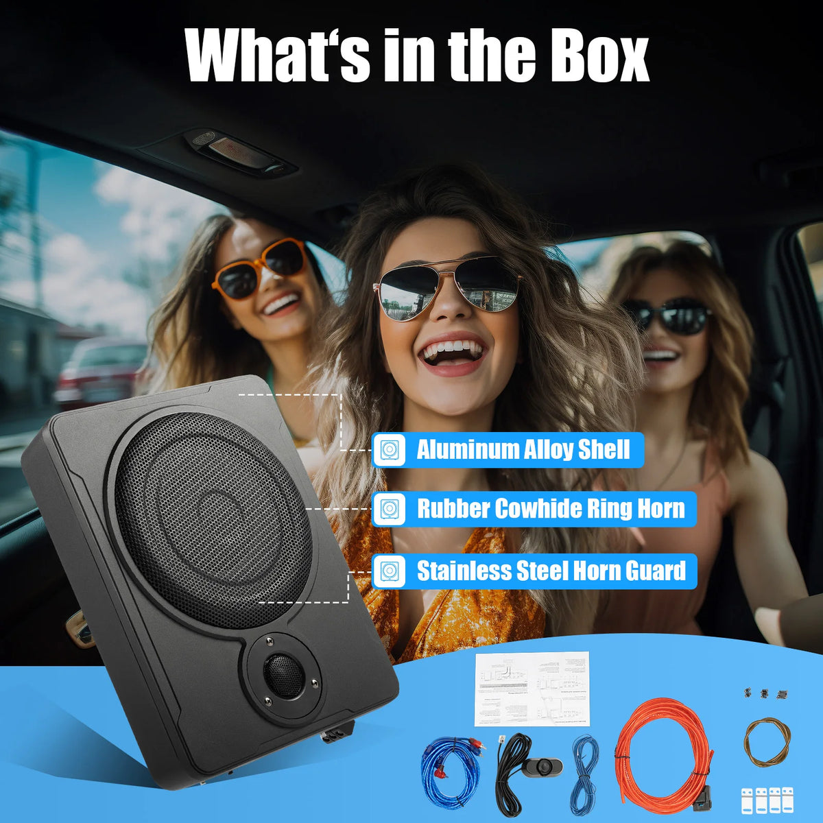 8 Inch 200W Slim Under-Seat Powered Subwoofer