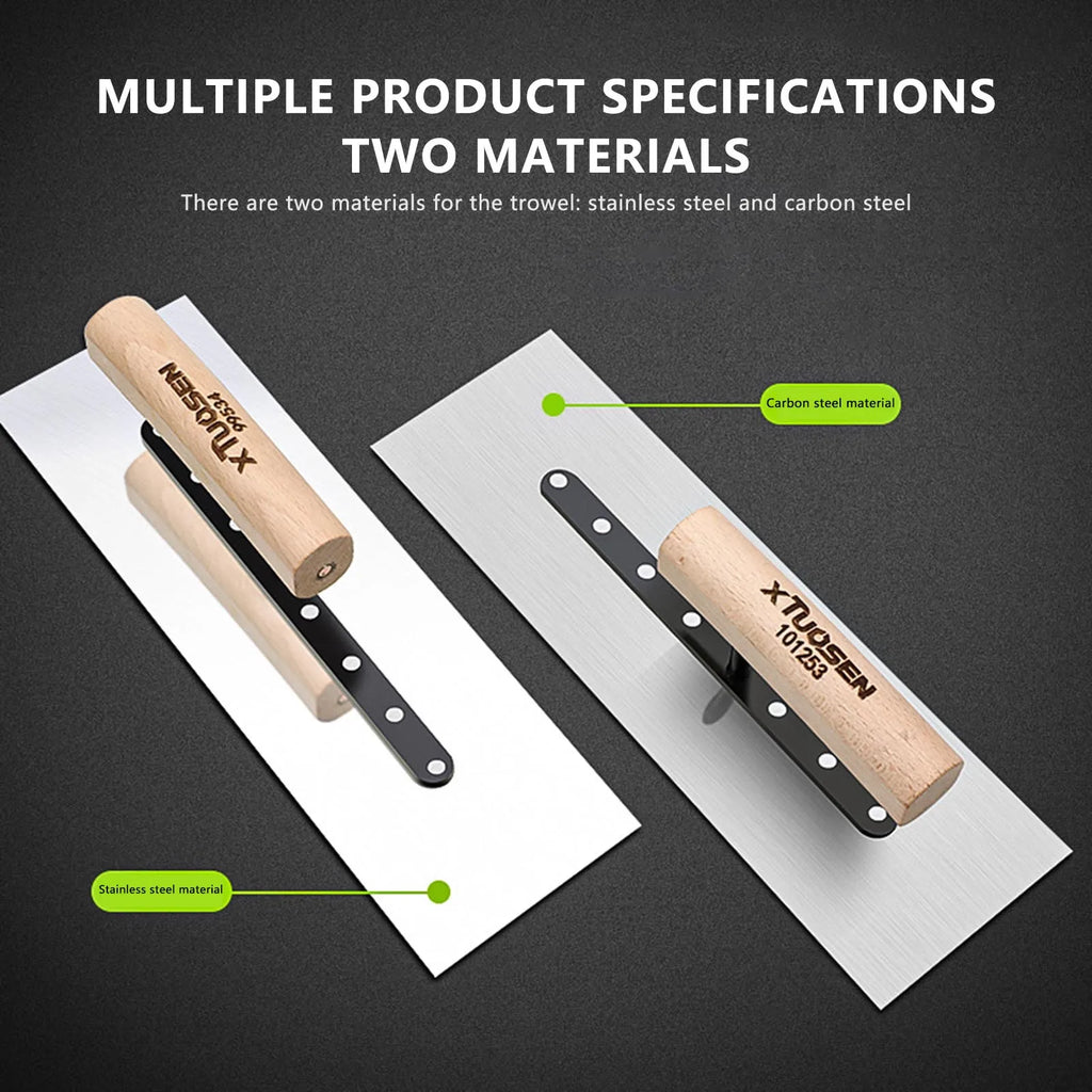 1Pcs Stainless Steel Professional Bricklaying Trowel Cement Scraper Mud Board Construction Plastering Tool with Handle