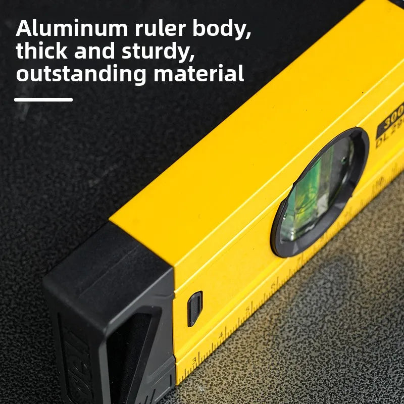 Spirit Level Magnetic Torpedo Level Tool with 3 Vials Aluminum Shockproof Bubble Level High Visibility Durable Measuring Leveler