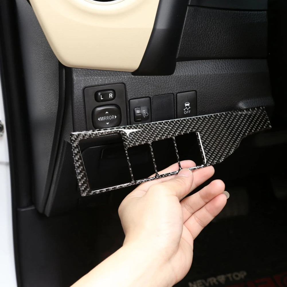 Black Carbon Fiber Interior Stickers for Toyota Corolla 2014-2018 - image 4