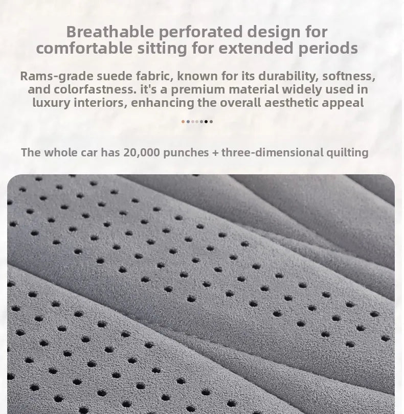 Perforated Suede-Finish Car Seat Covers, Single, Pair or Rear